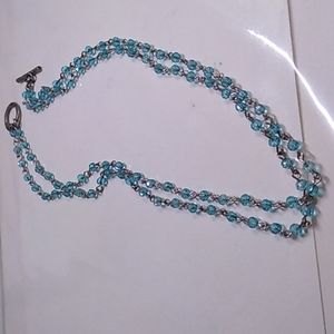 women's 18-inch blue beaded necklace costume jewelry fashion
